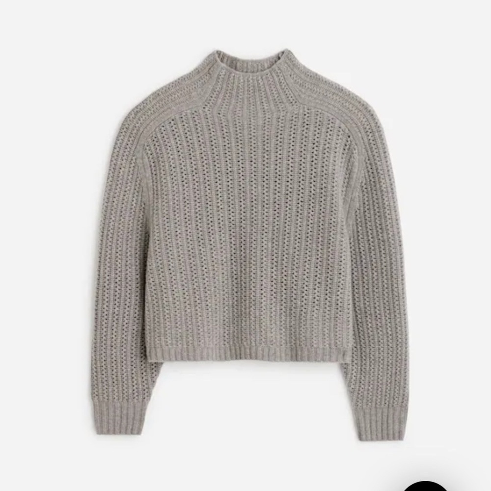 Madewell Pointelle-Stitch Mockneck Sweater color GRAY